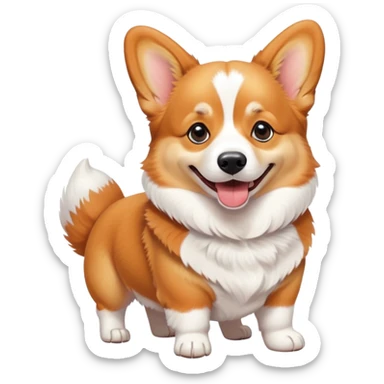 happy corgi dog with short legs sticker