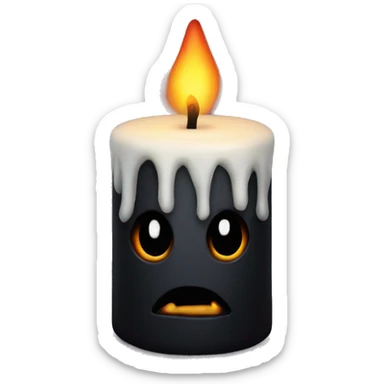 Creepy candle with black flame  sticker
