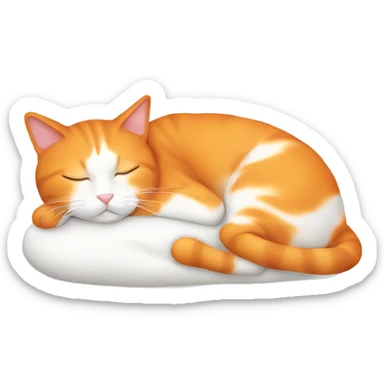 Sleeping cat orange and white sticker