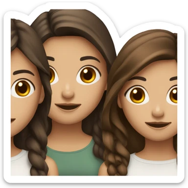 Three medium length brunette hair female friends sticker