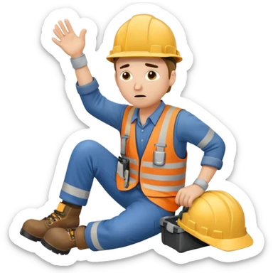 para una capacitacion, necesito una imagen animada que represente un accidente de trabajo sticker