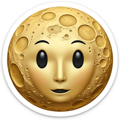 Create a emoji hidden S in moon surface moon colour golden and not face moon and s hidden but view  sticker