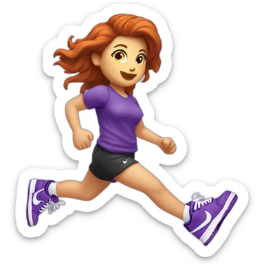 Fille rousse qui a des chaussures Nike dunk violet sticker