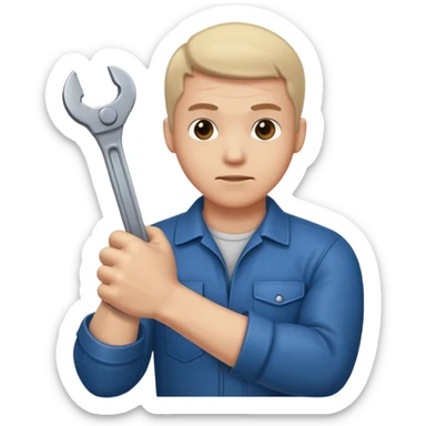 A man's hand clenched a wrench in his fist sticker