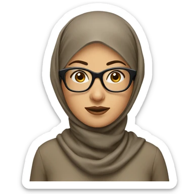 Create a photo of a woman with a headscarf and glasses sticker