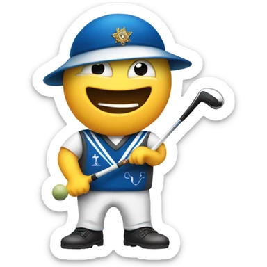 A norwegian freemason with playing golf sticker