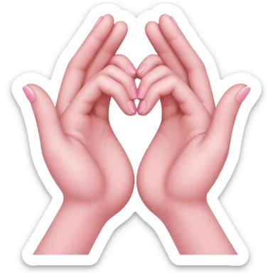 two light pink hands forming a heart shape sticker