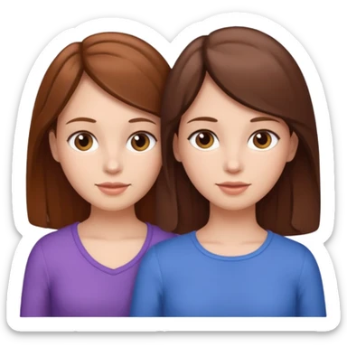 mom with twin girls sticker