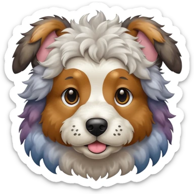 Merle doodle dog sticker