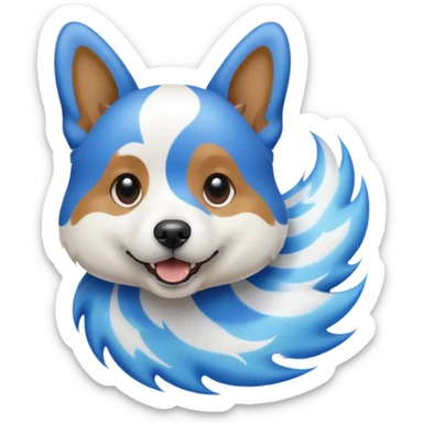 dog with shock waves sticker