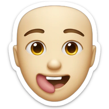 Eyes closed and bite lower lip sticker