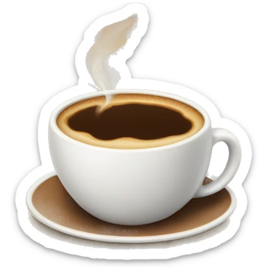 hot coffee with lattee art sticker