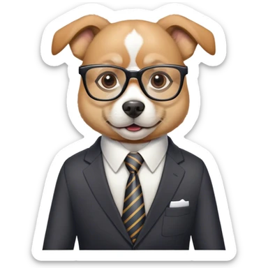 dog working as investment advisor sticker