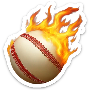 Cricket ball on fire feels like moving sticker