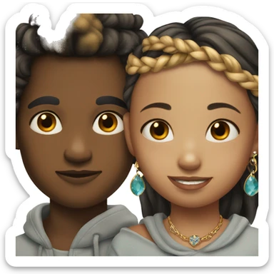 girls and boy with jewelry and tattoos sticker