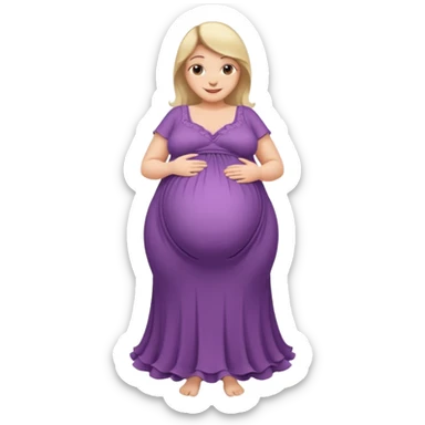 very heavily pregnant overdue woman with super  large belly sticker