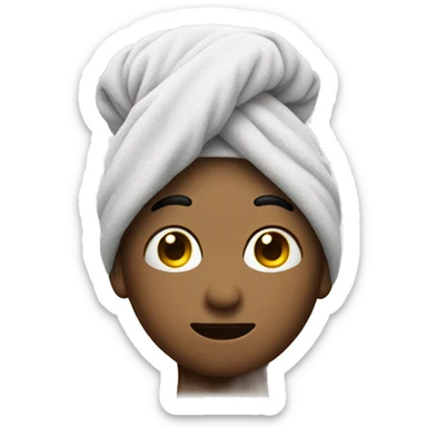 Cute emoji with towel on the head sticker