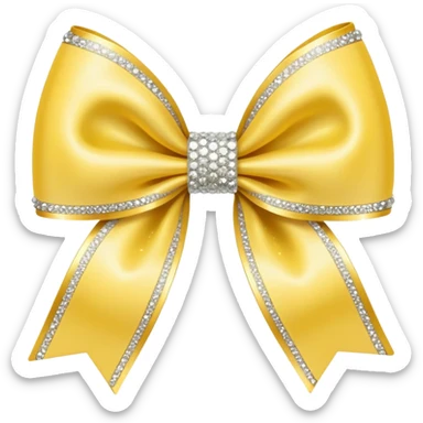 Pastel yellow bow with sparkles sticker