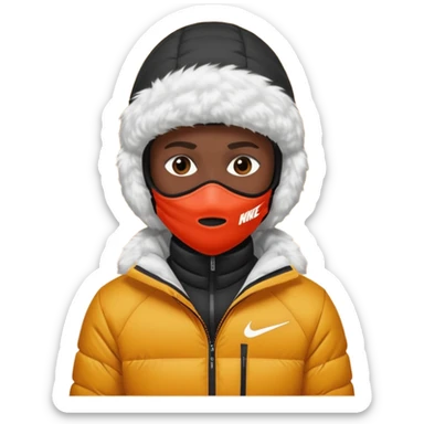 Person with Nike ski mask on sticker