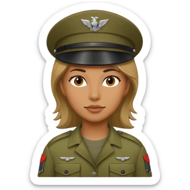 women Soldier with no cap sticker