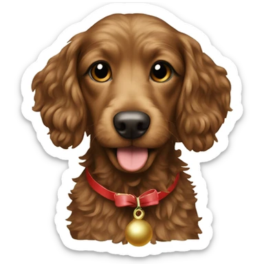 Brown Doxiepoo celebrating Christmas  sticker