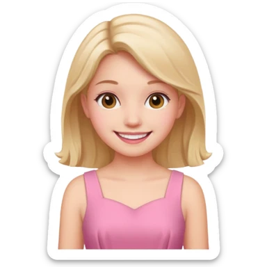 Ok mañana Una chica está vestida de rosa sticker