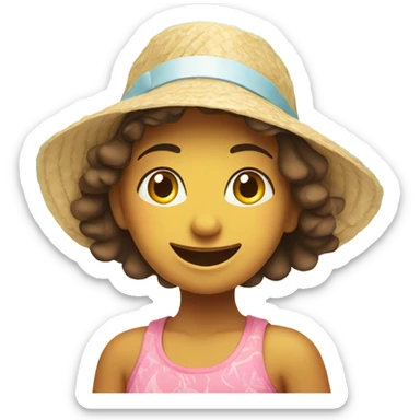 beach girl with hat sticker