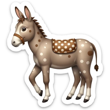 polka dots donkey full body sticker