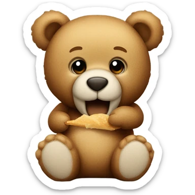 teddy bear eating  sticker