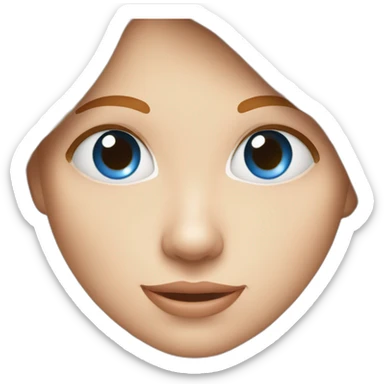 Chat blanc avec yeux bleus a côté d'une femme rousse sticker