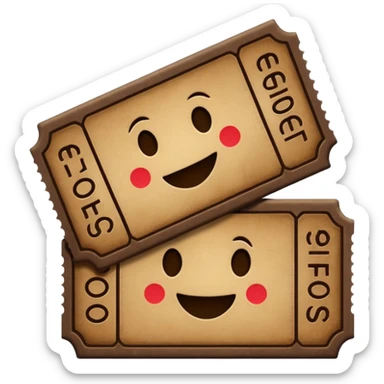 ticket without text dark brown colored sticker