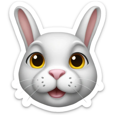 Rabbit with satina sticker