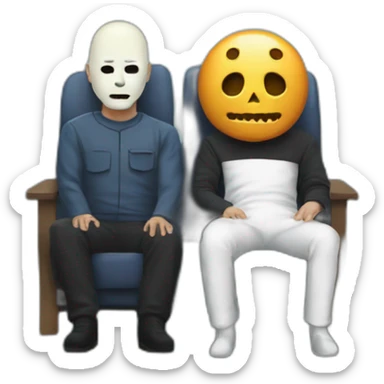 Pinhead and Michael Myers watching a movie sticker