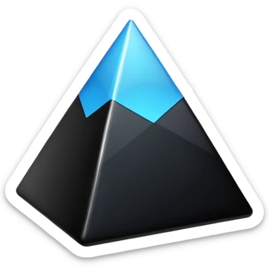A black pyramid, glossy. sticker