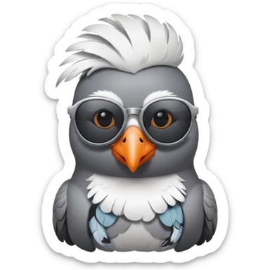 una paloma cool con lentes de sol sticker