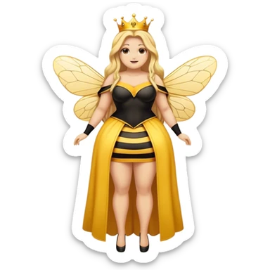 Full Body  plus size Queen bee woman with long blonde hair sticker