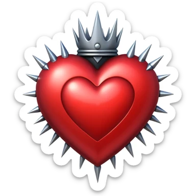 gothic heart with silver spikes sticker