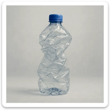 crumpled plastic bottle, style 1 sticker