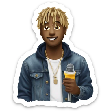 Juice wrld with a microphone in his hand sticker