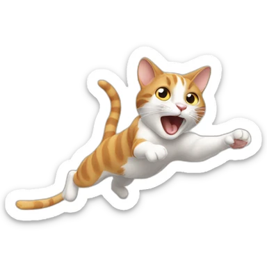 cat chasing mouse sticker