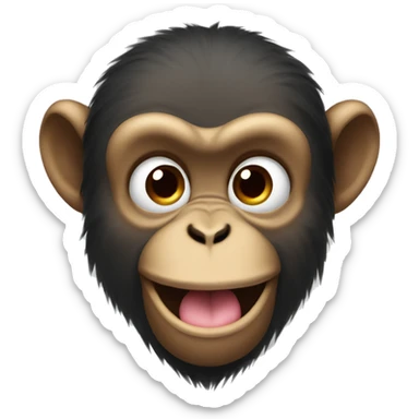 Monkey pulling his ears and sticking his tongue out sticker