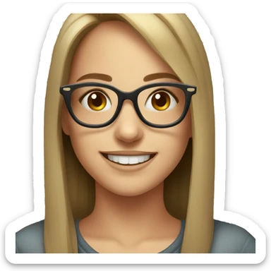smiling girl with glasses portrait sticker