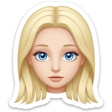 Eyelash with extensions and light blue eyes sticker