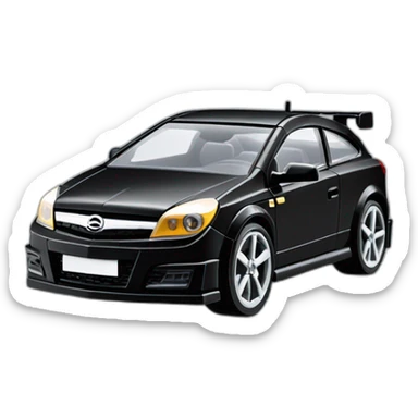 black opel astra h opc lego car sticker