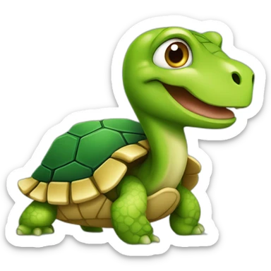 Une tortue sur un serpent sticker
