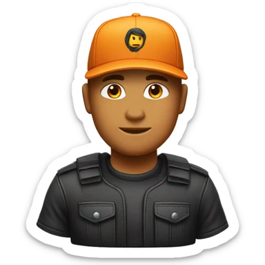 Noir cheveux lisses roux coupe casquette sticker