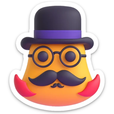 quantum physics particle with a mustache and monocle sticker
