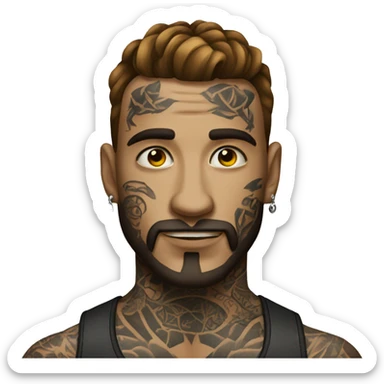 tattooed man very attractive sticker
