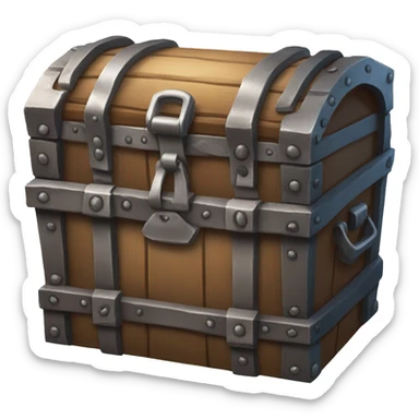 a sturdy and well-crafted chest with teeth sticker