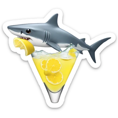 Shark drinking a lemon drop  sticker